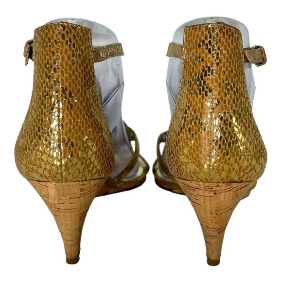 CARLOS SANTANA Starlet Gladiator Gold Glitter Crystal Sandals Shoes Size‎ 8 - Picture 4 of 10